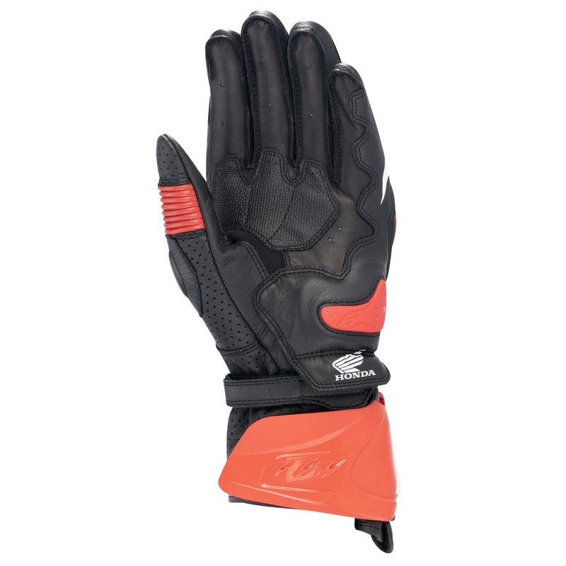 Moottoripyöräilyhanskat Alpinestars GP PRO R 3 Honda musta-punainen-vaaleanpunainen-sininen-valkoiset