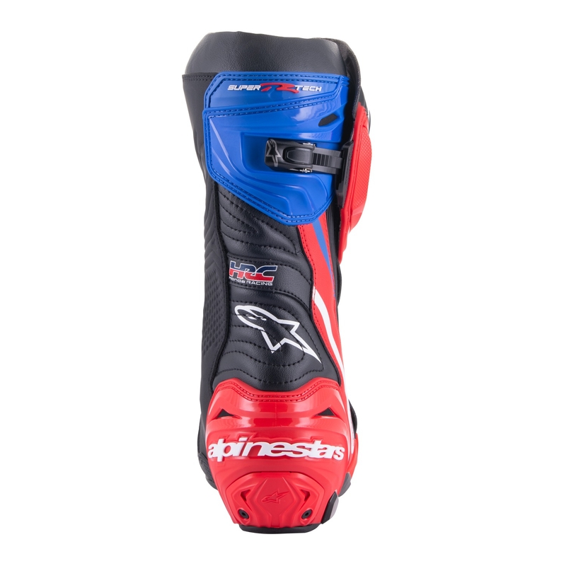 Alpinestars Supertech R Honda Musta-Punainen Fluo-Sininen-Valkoinen Moottoripyöräilykengät