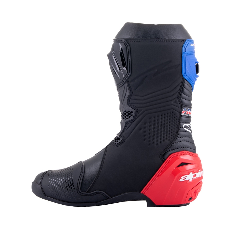 Alpinestars Supertech R Honda Musta-Punainen Fluo-Sininen-Valkoinen Moottoripyöräilykengät