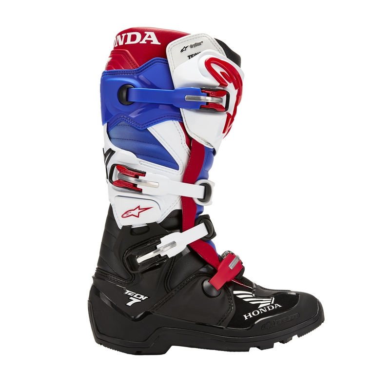 Alpinestars Tech 7 Enduro Drystar Honda Musta-sininen-valko-punainen Moottoripyöräilykengät
