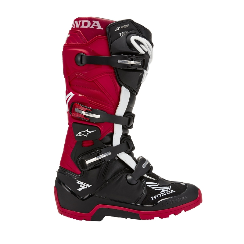 Alpinestars Tech 7 Enduro Drystar Honda Musta ja punainen moottoripyörä saappaat