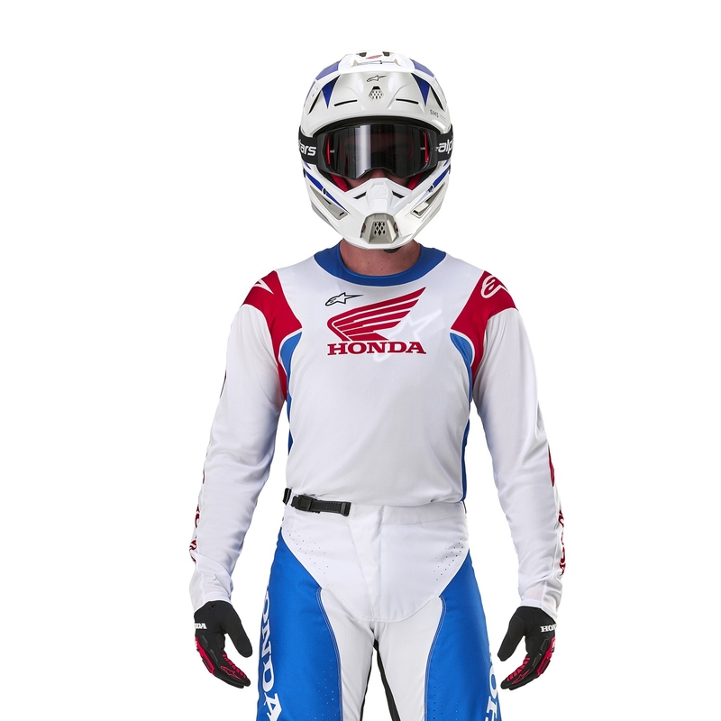 Motocross pelipaita Alpinestars Racer Iconic Honda kokoelma valkoinen-sininen-punainen-musta