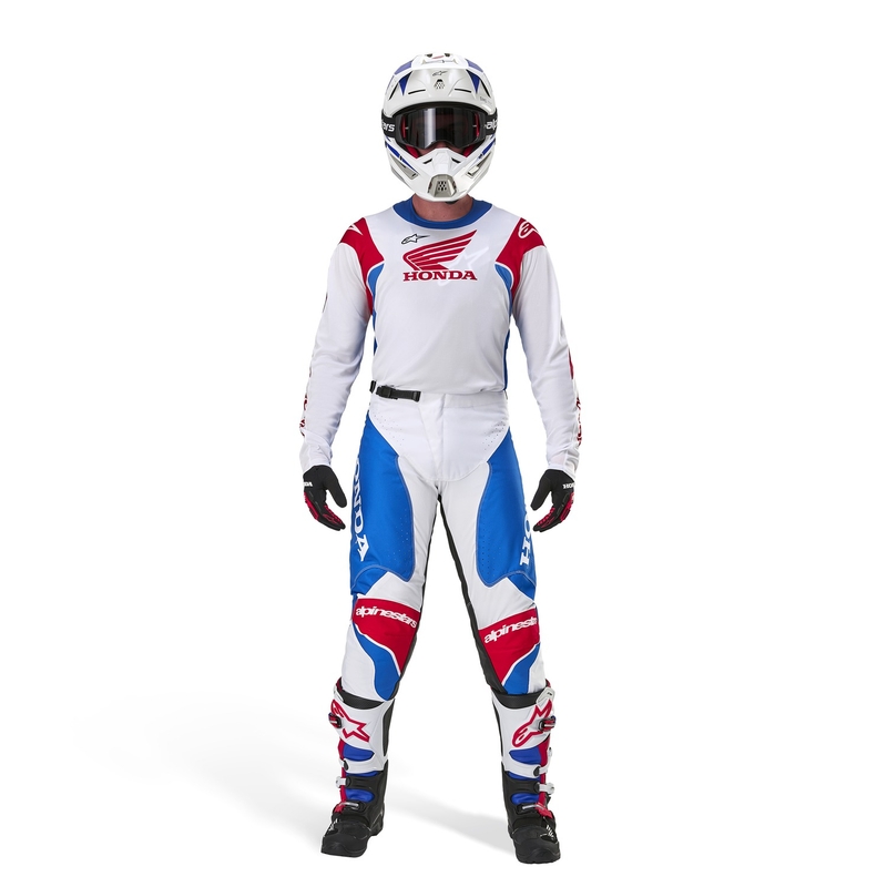 Motocross pelipaita Alpinestars Racer Iconic Honda kokoelma valkoinen-sininen-punainen-musta