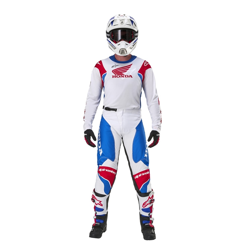 Alpinestars Racer Iconic Honda Motocross housut valkoinen-sininen-punainen-musta