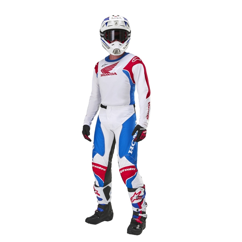 Alpinestars Racer Iconic Honda Motocross housut valkoinen-sininen-punainen-musta