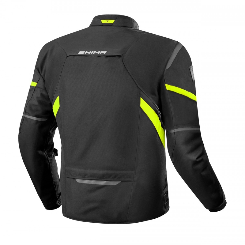 Moottoripyörätakki Shima Rush 2.0 musta-fluo keltainen