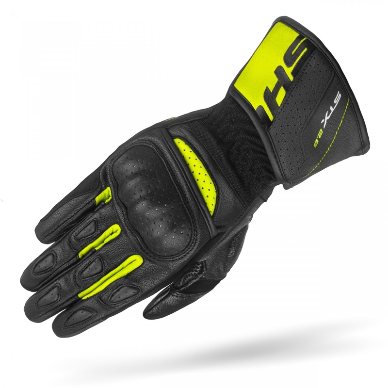 Moottoripyöräilyhanskat Shima STX 2.0 musta-fluo keltainen