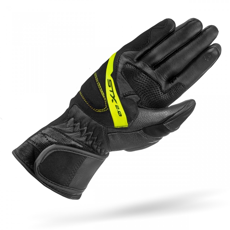 Moottoripyöräilyhanskat Shima STX 2.0 musta-fluo keltainen