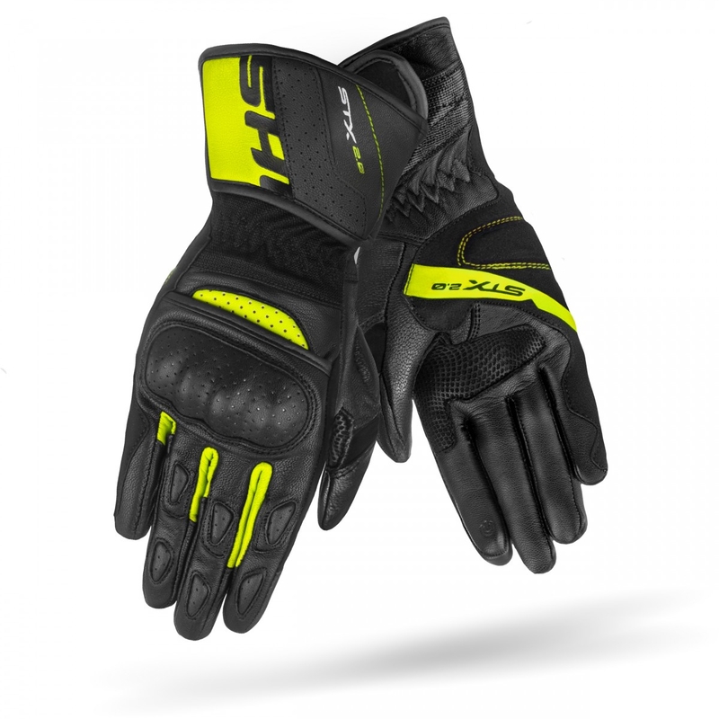 Moottoripyöräilyhanskat Shima STX 2.0 musta-fluo keltainen