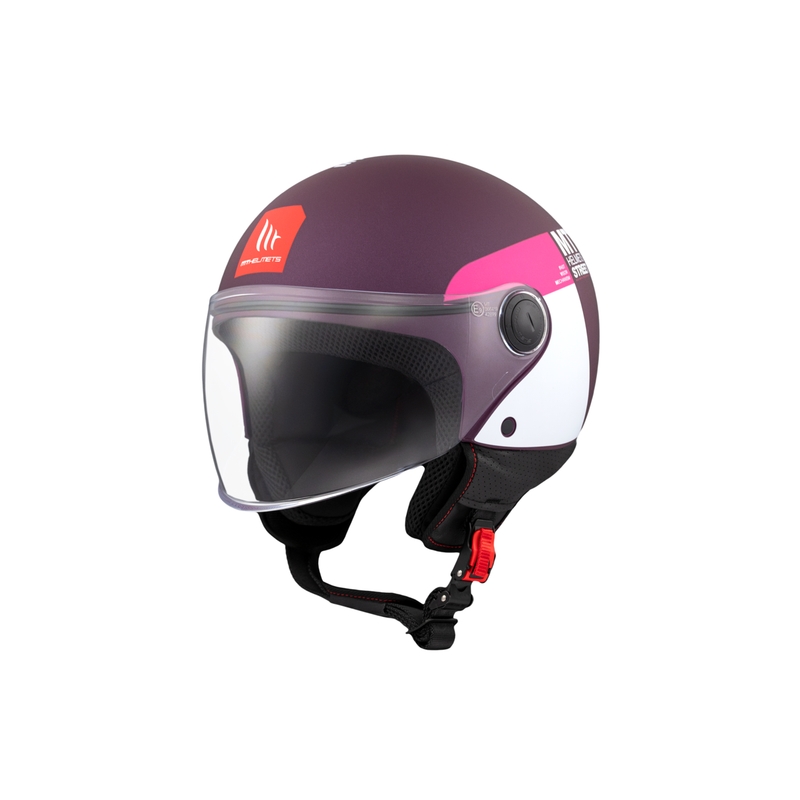 Otevřená helma na motorku MT STREET INBOARD C8 matná fialovo-růžová