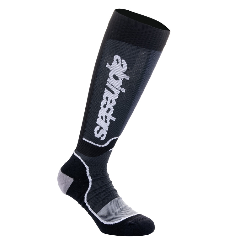 Alpinestars MX Plus mustavalkoiset sukat.