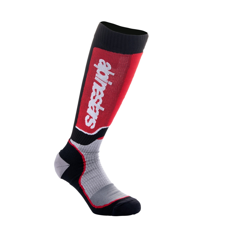 Lasten Alpinestars MX Plus -sukat Musta-Punainen-Harmaa