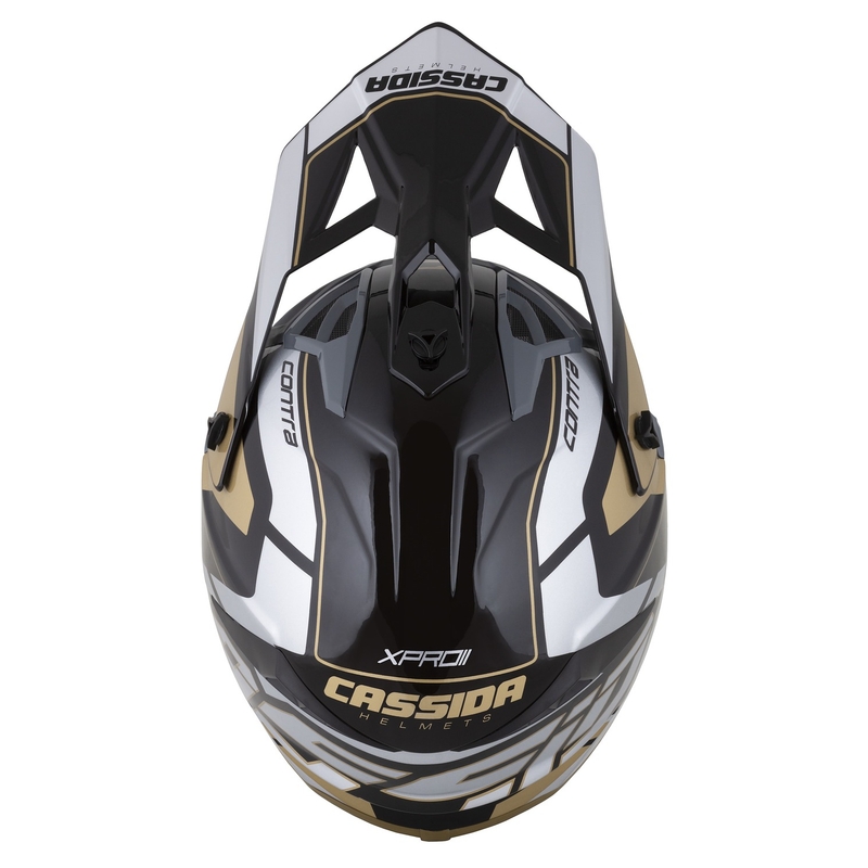 Motokrosová helma Cassida Cross Pro 2 Contra zlatá perleťovo-šedo-černá