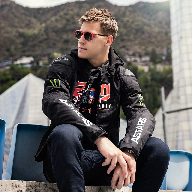 Alpinestars Zaca Air Monster FQ20 Musta-punainen-sininen-valko-vihreä Moottoripyöräily takki