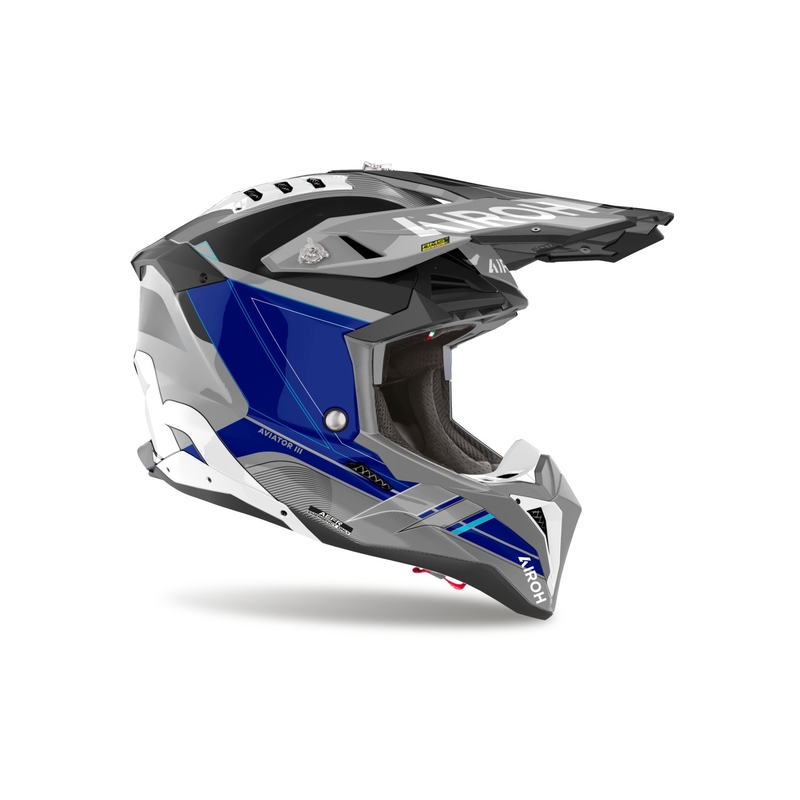 Motocross kypärä Airoh Aviator 3 Saber kiiltävä sininen