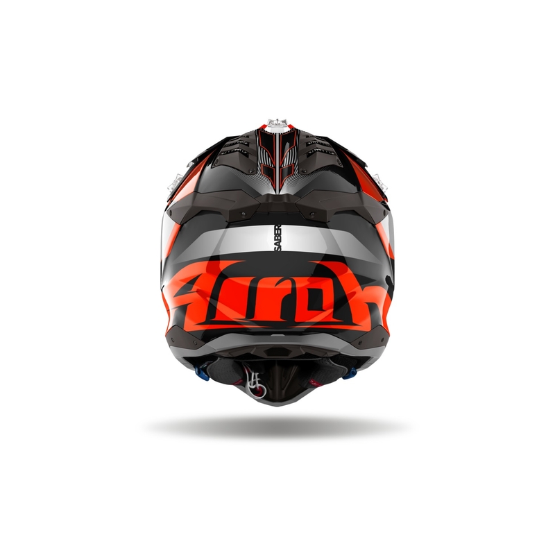 Motocross kypärä Airoh Aviator 3 Saber kiiltävä oranssi