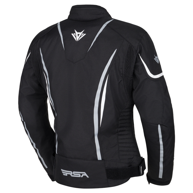 Naisten RSA Wasp Musta-harmaa-valkoinen moottoripyöräily takki