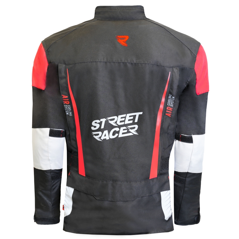 Street Racer All Season Musta-Harmaa-Punainen Moottoripyöräily takki