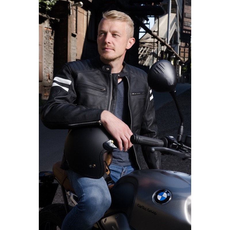 Bunda na motorku Street Racer Block černo-bílá