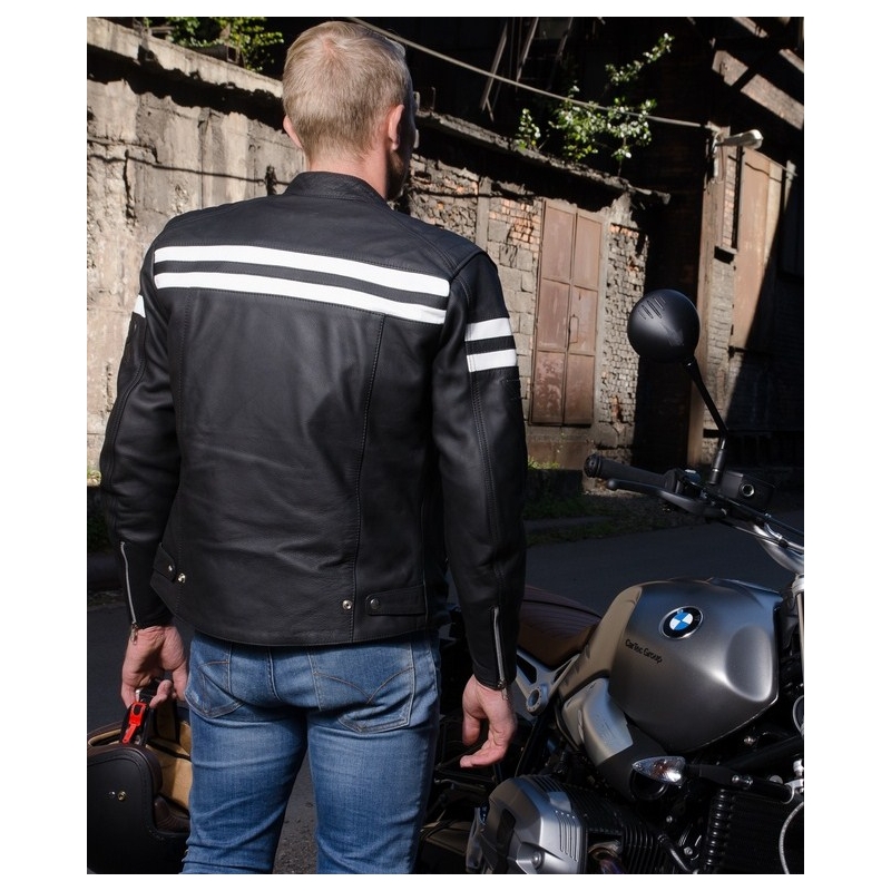 Bunda na motorku Street Racer Block černo-bílá