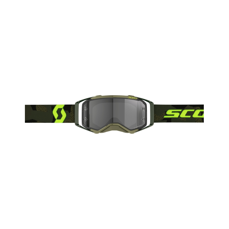 Motocross-silmälasit Scott Prospect LS khaki-fluo-keltainen-vaaleanharmaa