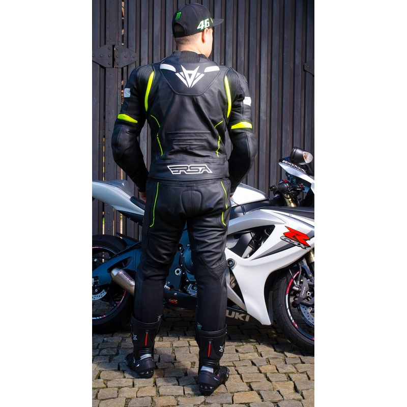 Pánská kombinéza RSA Speedway černo-bílo-fluo žlutá výprodej
