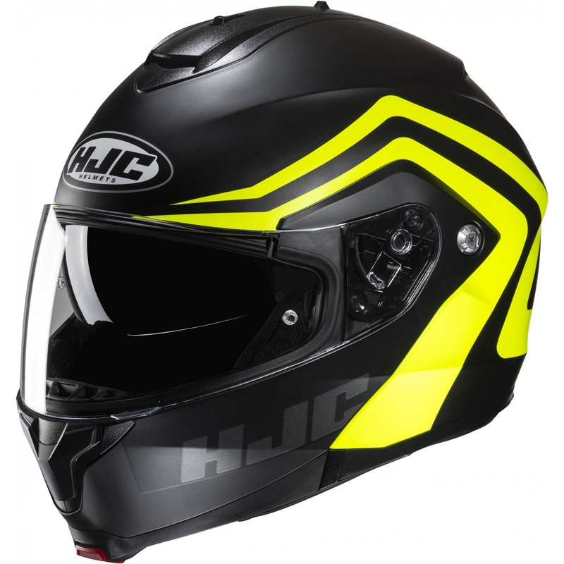 HJC C91N Nepos MC3HSF musta-fluo-keltainen moottoripyöräilykypärä Flip-up kypärä