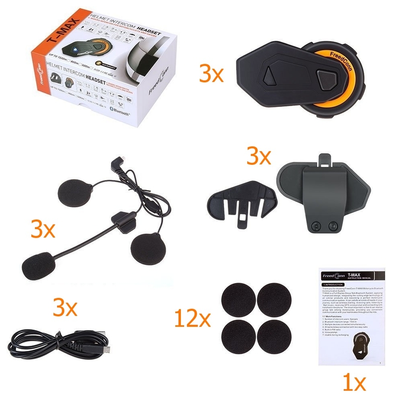 3 Bluetooth Intercom T-MAX -puhelinsarja