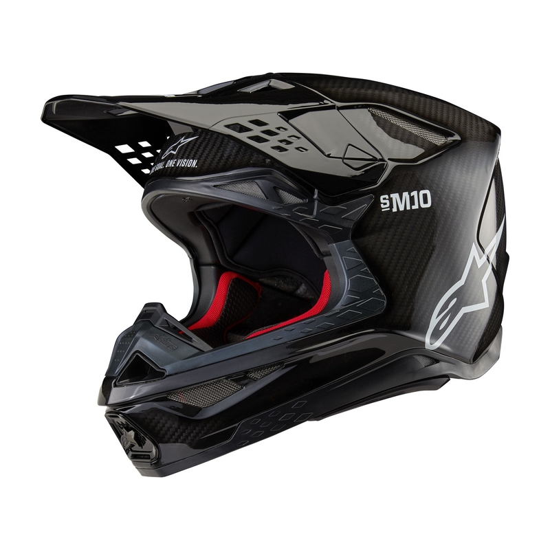 Alpinestars Supertech S-M10 Solid Gloss Carbon Motocross-kypärä