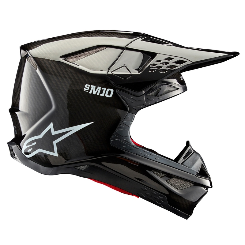 Alpinestars Supertech S-M10 Solid Gloss Carbon Motocross-kypärä