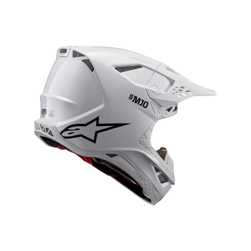 Alpinestars Supertech S-M10 kiinteä valkoinen motocross kypärä