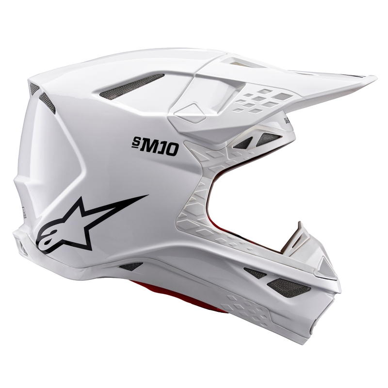 Alpinestars Supertech S-M10 kiinteä valkoinen motocross kypärä