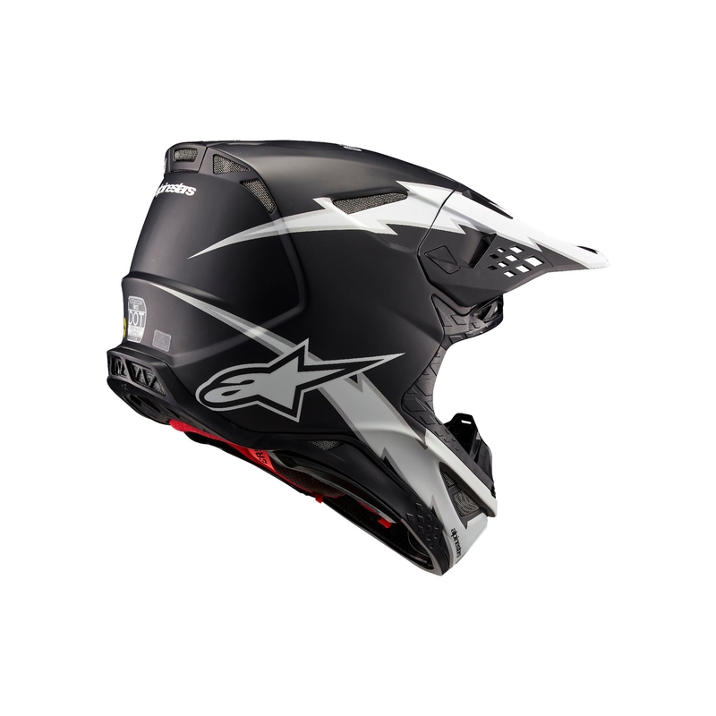 Alpinestars Supertech S-M10 Ampress motocross kypärä mattamusta ja valkoinen