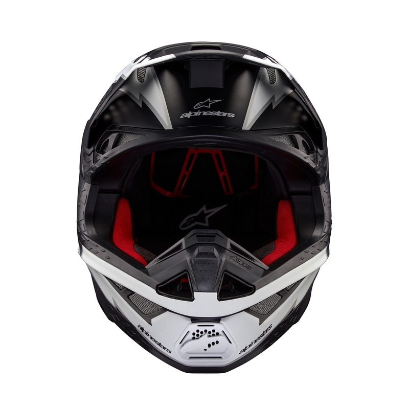 Alpinestars Supertech S-M10 Ampress motocross kypärä mattamusta ja valkoinen