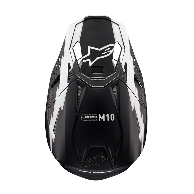 Alpinestars Supertech S-M10 Ampress motocross kypärä mattamusta ja valkoinen