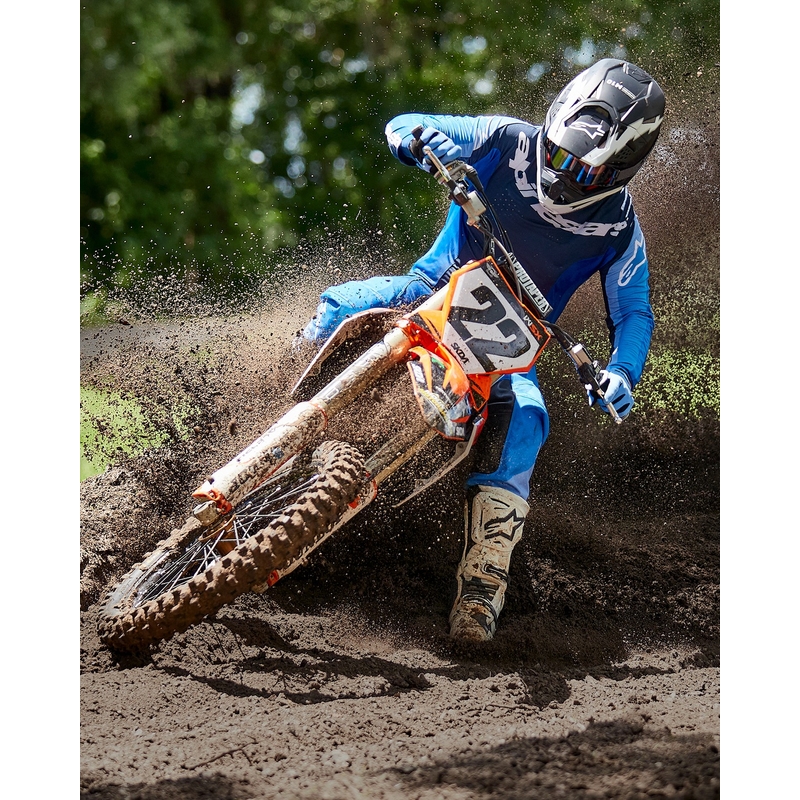 Alpinestars Supertech S-M10 Ampress motocross kypärä mattamusta ja valkoinen