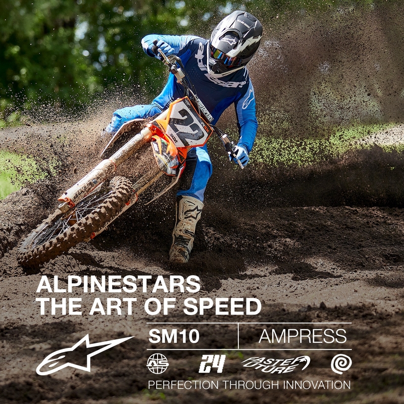 Alpinestars Supertech S-M10 Ampress motocross kypärä mattamusta ja valkoinen