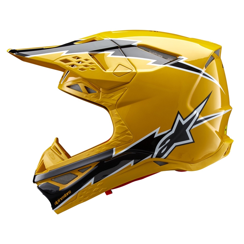 Alpinestars Supertech S-M10 Ampress Motocross kypärä Musta ja keltainen