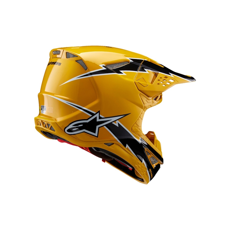 Alpinestars Supertech S-M10 Ampress Motocross kypärä Musta ja keltainen