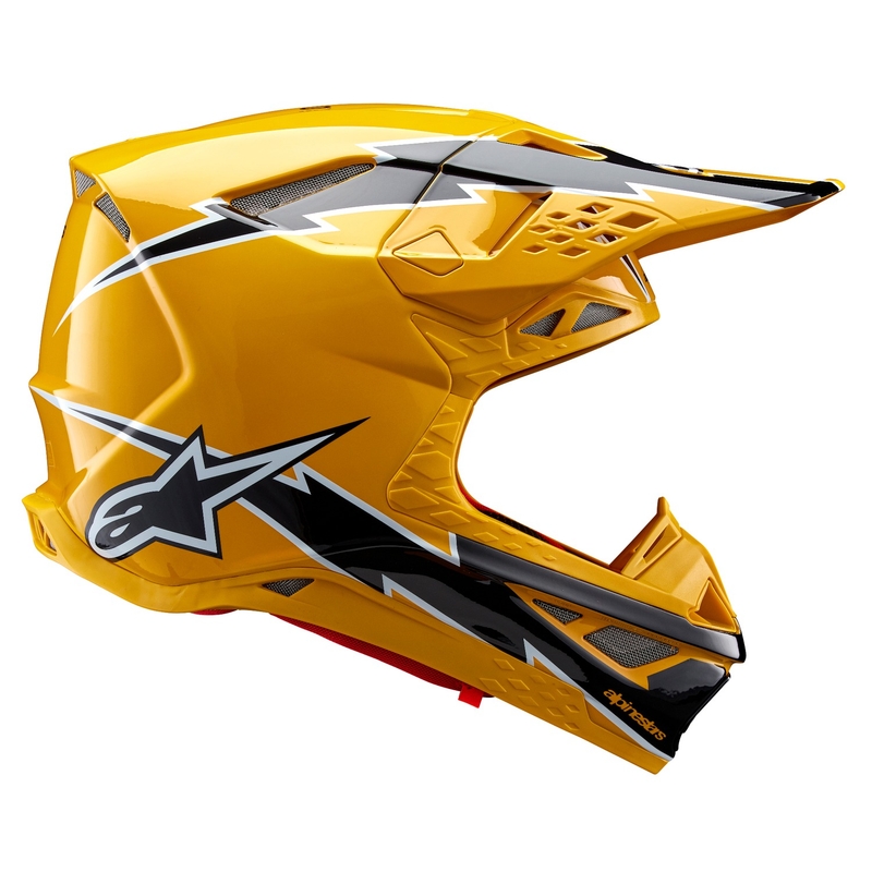 Alpinestars Supertech S-M10 Ampress Motocross kypärä Musta ja keltainen