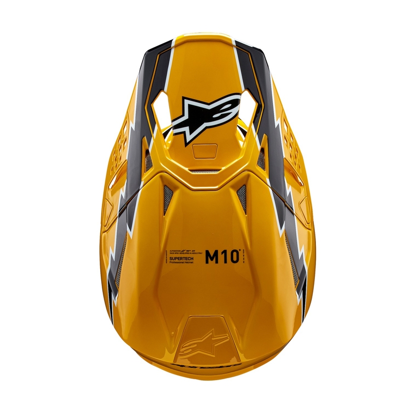 Alpinestars Supertech S-M10 Ampress Motocross kypärä Musta ja keltainen