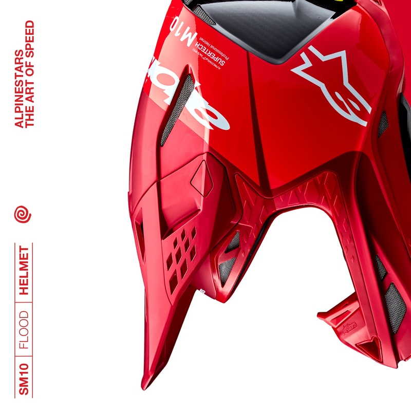 Alpinestars Supertech S-M10 Flood motocross kypärä matta fluo punainen