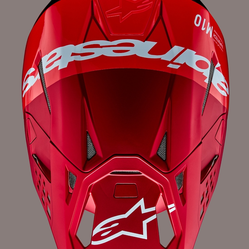 Alpinestars Supertech S-M10 Flood motocross kypärä matta fluo punainen