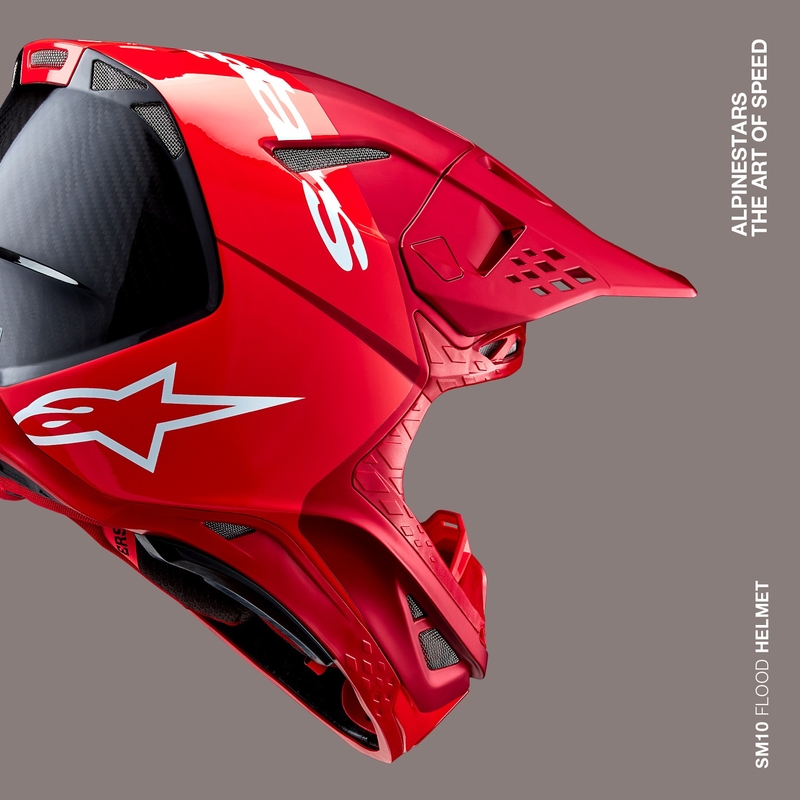 Alpinestars Supertech S-M10 Flood motocross kypärä matta fluo punainen