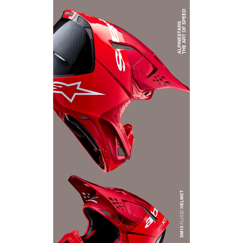 Alpinestars Supertech S-M10 Flood motocross kypärä matta fluo punainen