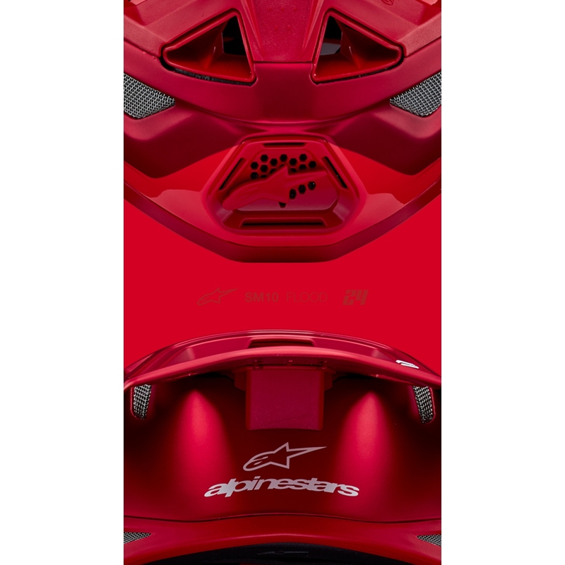 Alpinestars Supertech S-M10 Flood motocross kypärä matta fluo punainen