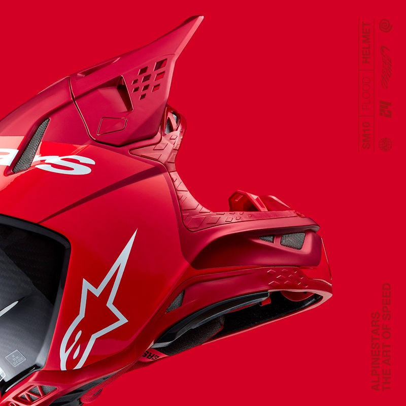 Alpinestars Supertech S-M10 Flood motocross kypärä matta fluo punainen