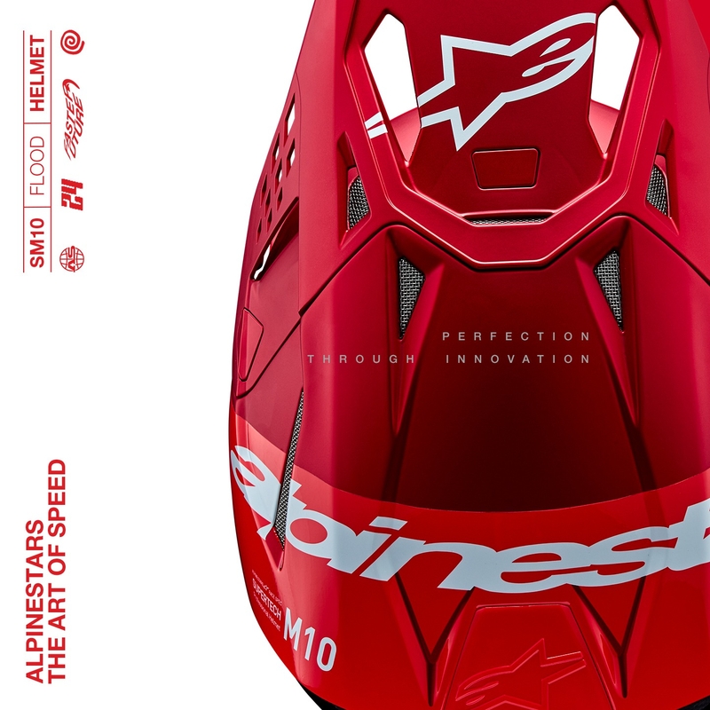 Alpinestars Supertech S-M10 Flood motocross kypärä matta fluo punainen