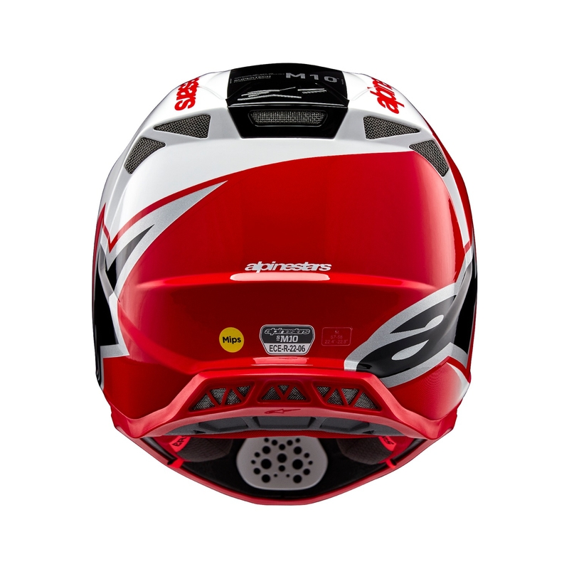 Alpinestars Supertech S-M10 Unite motocross kypärä punainen ja valkoinen