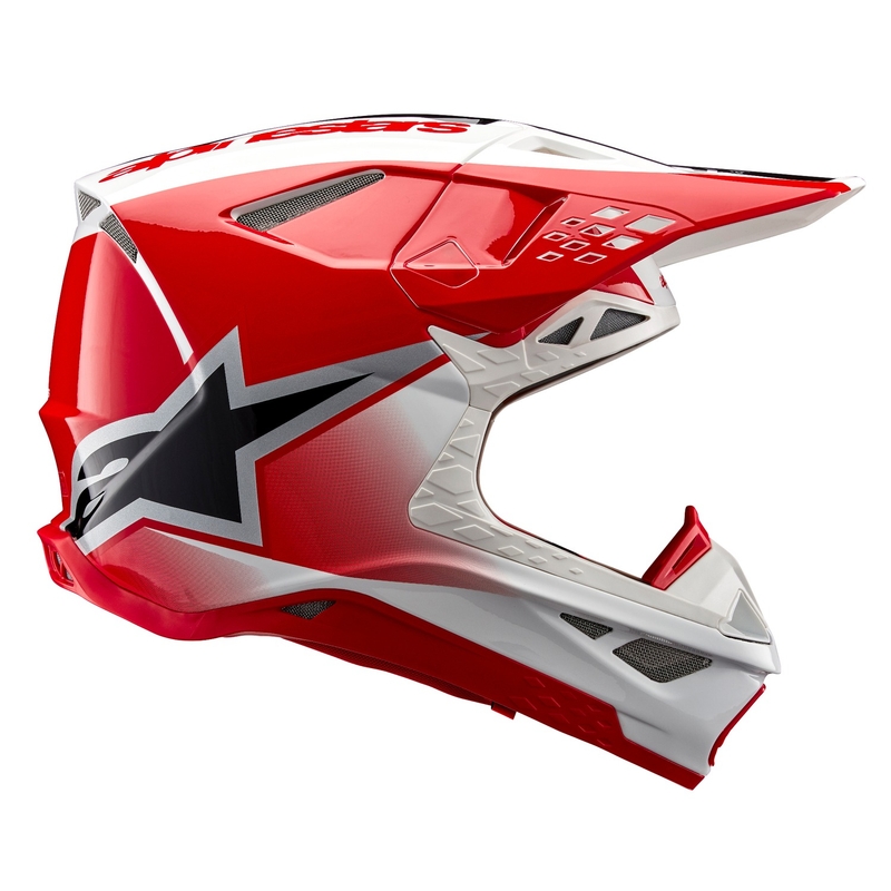 Alpinestars Supertech S-M10 Unite motocross kypärä punainen ja valkoinen